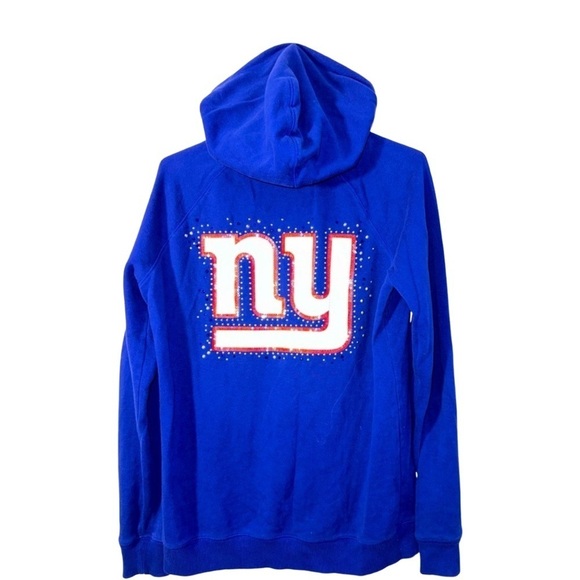 PINK Victoria's Secret NFL NY Giants Zip-Up Hoodie - Blue, size Medium - Picture 1 of 11